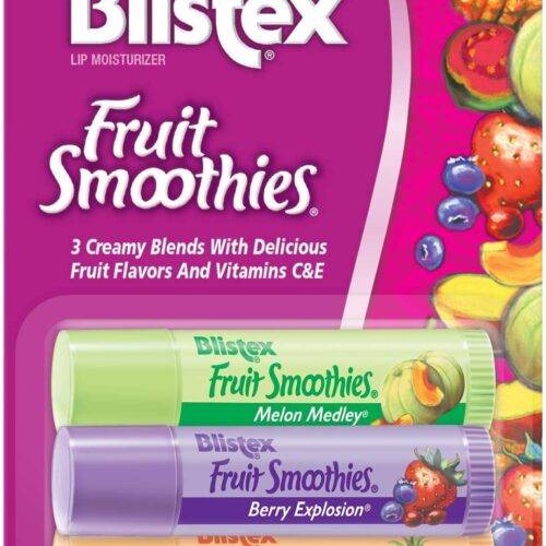 Blistex Fruit Smoothies Lip Moisturizers 3 Sticks 0.10 oz each Pack of 10